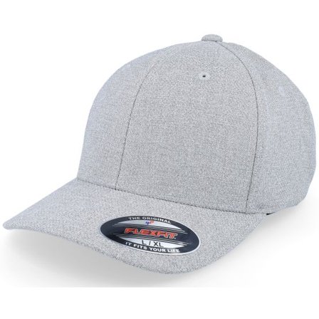 Flexfit - Grå flexfit Keps - Melange Light Heather Grey Flexfit @ Hatstore