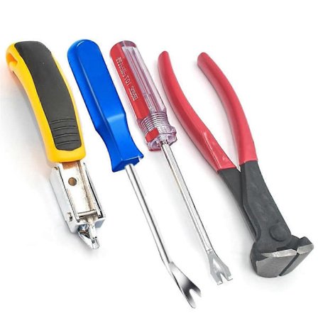 4 stk. Hæfteklammerfjerner - Trækker Sømfjerningsværktøj Sæt Sømtrækkertang, Hæfteklammerfjerner, -Løfter, Fastgørelse