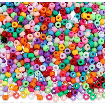 1000 stk Assorterte Pony Perler Bulk Kandi Perler for Armbåndslaging Hårperler for Fletter Fargede Assorterte Pony Perler for Håndverk Armbånd