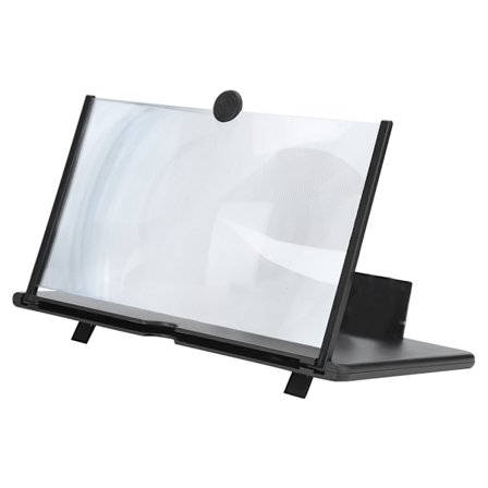 Universal 12" Telefonskærm Forstørrelsesglas Foldbar Skærm 3D Effekt Forstærker Sort