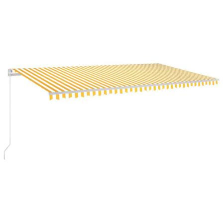Vidaxl Markis Manuellt Infällbar Med Led 600x350 Cm Gul Och Vit Gul
