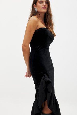 NA-KD Trend Bandeau-Samt-Kleid - Partykleider - Schwarz - XS