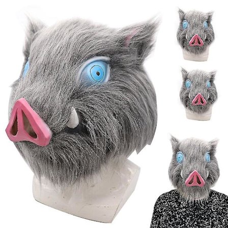 Halloween Demon Slayer Hashibira Inosuke Mask Full Head Cosplay Party Costume Rekvisitt Fancy Dress Up