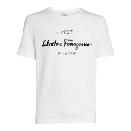 Salvatore Ferragamo, T-Shirts Wit, Heren, Maat:L