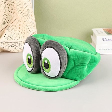 Anime Spill Mario Odyssey Plusshatt Nyhet Grønn Rød Caps for Cosplay Kostyme Halloween Bursdagsgaver (LGL)