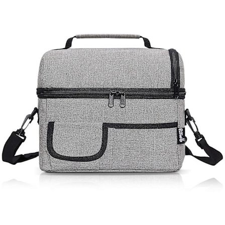 Kylmälaukku 8l Vedenpitävä Lounaslaukku 2 Lokeroa Suuri Kapasiteetti Lounaslaukku Irrotettava Ja Säädettävissä