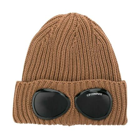 C.p. Company, Goggle Beanie Bruin, Heren, Maat:ONE Size