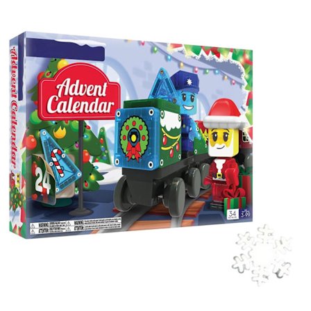 Julekalender 2025 Julekalender med 34-delt magnetisk byggesæt til børn