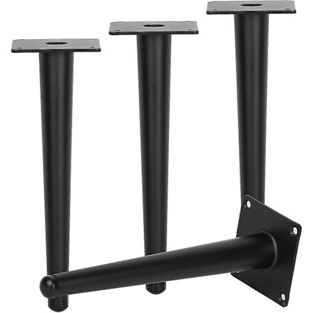 8 Tommer Metall Møbelbein, 4 stk. Slette Metallbordbein Med Gummibeskyttelse & Skruer