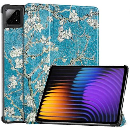 Fodral för Xiaomi Pad 7 Pro/Pad 7 Mönstertryckt Läderställ Tablet Cover - Aprikosblomma