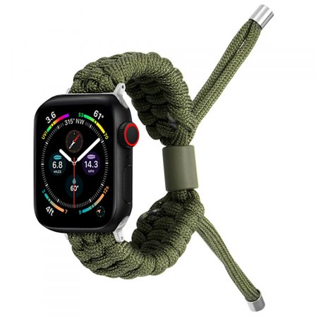 Paracord Watch Band Justerbar Vevd Rem for Apple Watch series 7/8 45mm Paracord Armbånd Nylon Flettet Watch Band