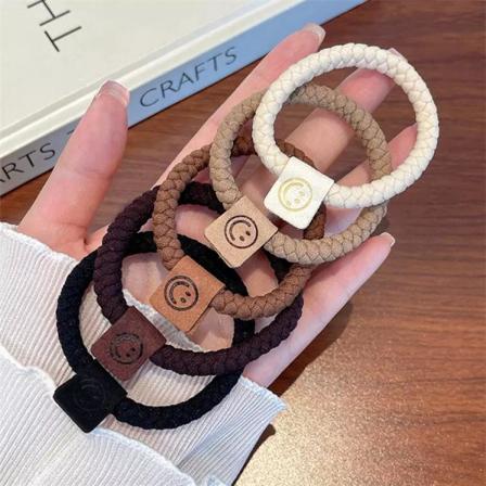 Set 5 Stk Slitstarka Hårsnoddar Dekorerade Med Smileys Tunt & Tj Multifärg One Size