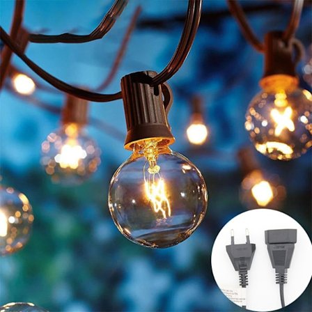 Solcelle-lyslenke, Eurometer Tungsten Wire 7,65 Meter 25 Lys