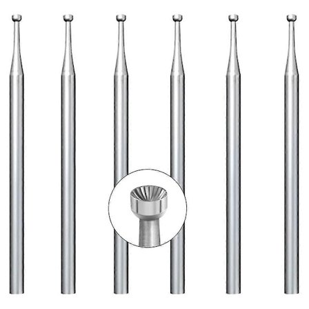 6 stk. 1,6 mm Rund Kop Burr - 3/32 tommer Skaft Tråd Afrundingsbits Smykker Burs Til Lapidær Fremstilling