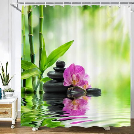 Pikkukiviprinttikuvioinen suihkuverho, pestävä kangasverho koukuilla, koristeellinen kylpyhuoneverho, kivet, 3D-suihkuverhot L180xK220cm