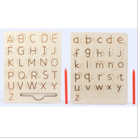 Dobbeltsidet bogstavsporingsbræt, alfabet 123 tal kognition