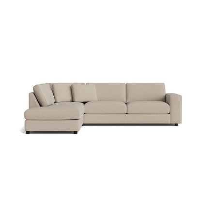 Oasis Ecksofa, links, Aurora Beige, modernes Design, einfarbig, hochwertige Nozag-Federung für hohen Sitzkomfort im Wohnzimmer, Maße 79cm