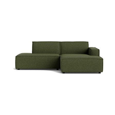 Lyon Chaiselong Sofa med Open End, Aragon Grøn, Højrevendt, Kompakt Design - 247x160x80cm - Perfekt til Små Stuer & Lejligheder