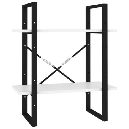 Vidaxl Bokhylla 2 Hyllplan Vit 60x30x70 Cm Konstruerat Trä Vit