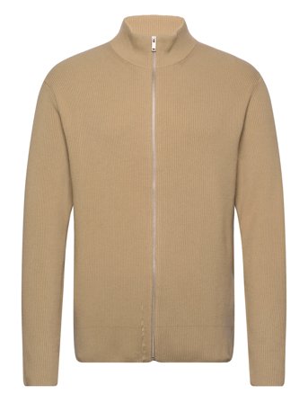 Knitted Zip Cardigan Beige Lindbergh