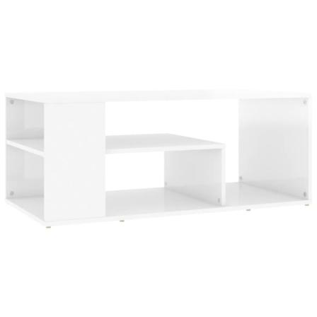 Vidaxl Soffbord Vit Högglans 100x50x40 Cm Spånskiva Vit