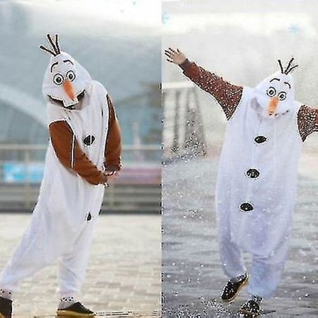 Olaf Frozen Adult Snowman Kostym Kigurumi Pyjamas