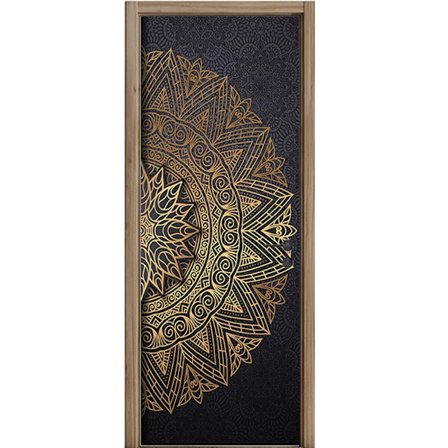 Mandala dørklistremerke Moderne kunst Vintage tredørbakgrunn