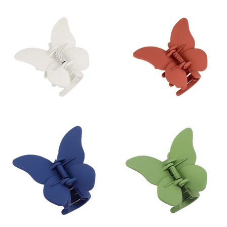 4 stk Butterfly Hårklemmer Matte Hårkloklemmer D D