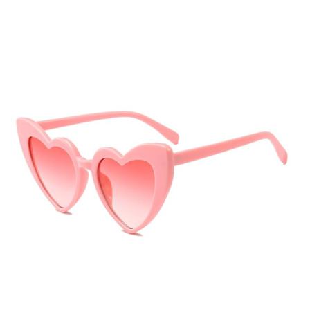 Retro Hjärtformade Solglasögon Dam Överdimensionerade Uv400 Pink One Size