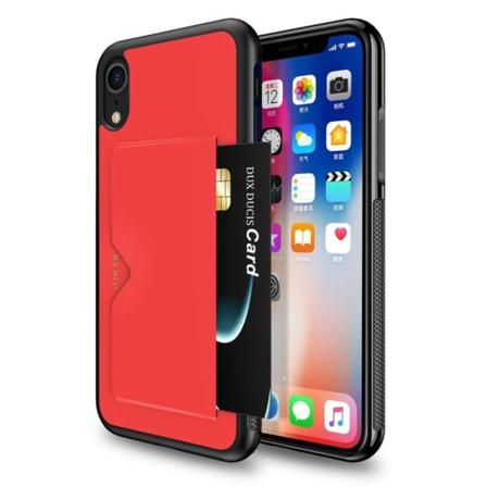 DUX DUCIS iPhone Xr poBild series læder combo etui - Rød Red