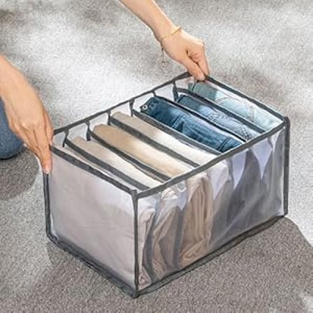 Grå, 36*25*20cm 2-pak Sammenleggbar Stoffarrangør Sammenleggbar Skuff