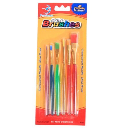 Blister med 6 pensler - Maling og tilbehør -