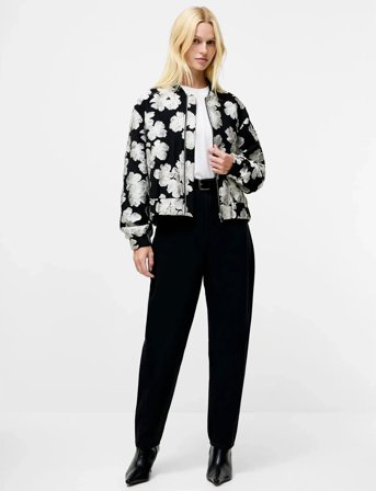French Connection Lora Poly Jacquard Bomber - Black - 38