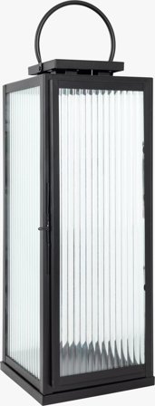 Halvor Bakke Lanterne Riller Rustfri Svart H56