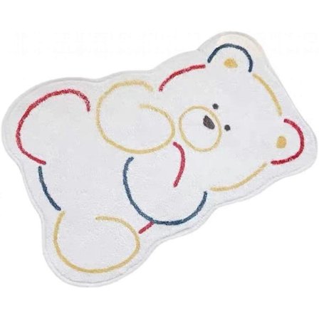 Simple Sød Dyre Tæpper Bademåtte Absorberende Skridsikker Måtte Tegneserie Børne Legeværelse Gulvmåtte Soveværelse Stue (Bjørn 61 x 41 cm)