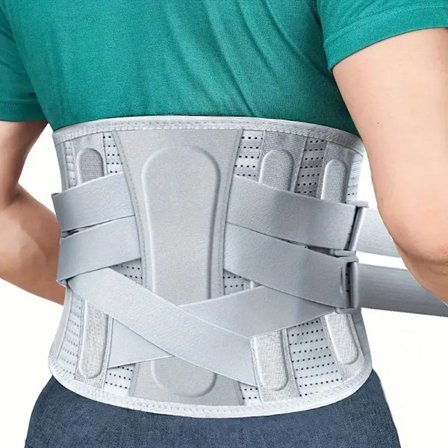 Kraftig Rygstøttebælte - Justerbar Lændestøttebælte, Åndbart Lændestøttebælte til Vægtløftning, Byggeri, Fitnesscenter