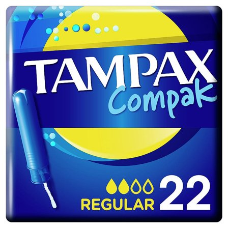 Tampax Compak Regular Tamponer 22 stk, Medicin & Pleje, Bind & Indlæg, Tamponer