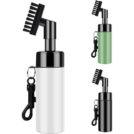 Golfklubbsborste Grovrengörare med Inbyggd Vattenspruta och Krok, Golfklubbs Våtservett Golf Grovrengöringsborste, Vit