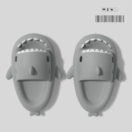 tofflor haj shark tofflor shark slides barntofflor grå 190 (insida 19cm)