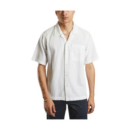 Universal Works Camp Shirt small check Hvid, Herre Skjorter