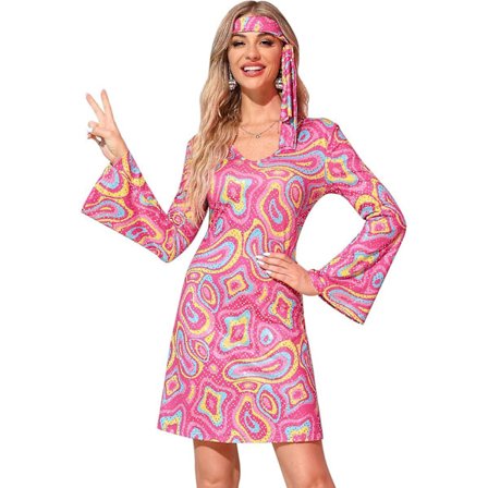 Kvinnors Halloweenfest Disco Sensation 70-talsdansdräkt