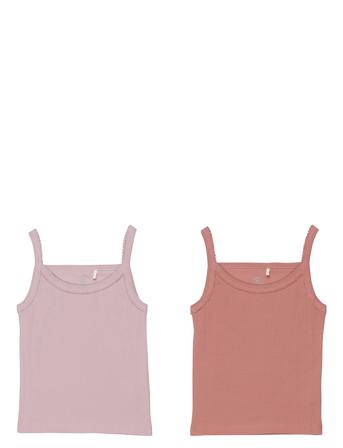 Rib Jersey 2Pack Straptop Night & Underwear Underwear Tops Rosa Copenhagen Colors
