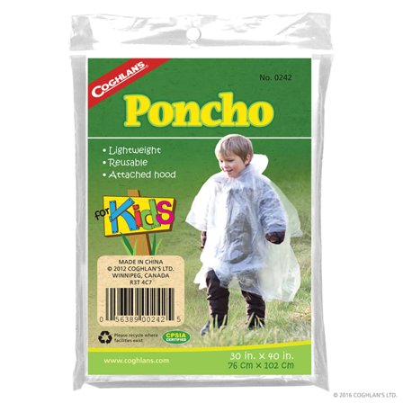 Coghlan's Poncho For Kids Children rain jackets OneSize