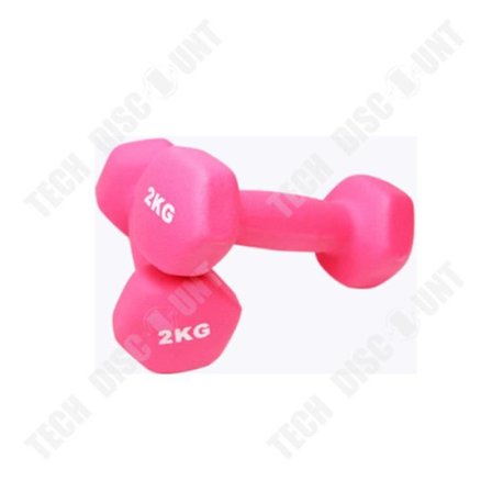 Hantlar - TD - 2*Rosa - 2 kg - Plast - För kvinnor