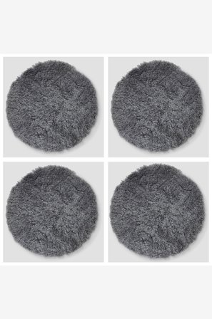Skinnwille - Sittdyna rund Curly 4-pack - Grå - Sittkuddar & stolsdynor - 34 - Från Homeroom