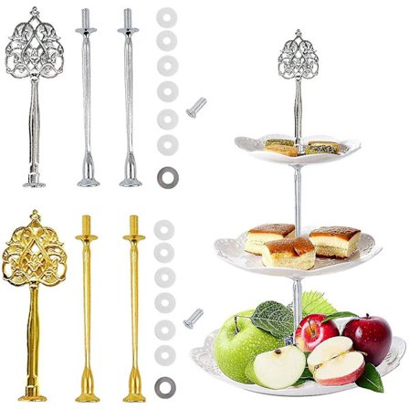 Sæt med 2 Metal Kage Stativ Stænger - Bryllupskage Stativ Center