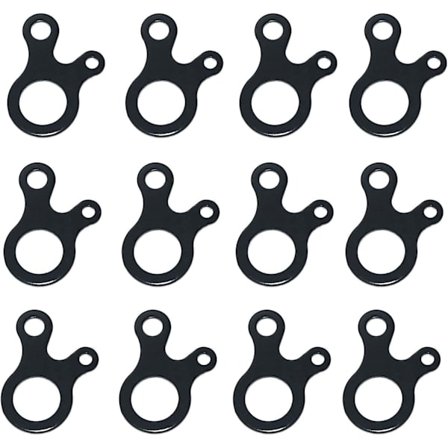 16 stk. Spændesystem i aluminium, tre-huls spændesystem, telttovspænder