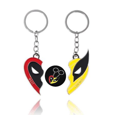 2 st Wolverine Deadpool Bästa vänner BFF Nyckelring Halsband Herrar Legering Hänge Cosplay Nyckelringar Halsband Julklapp Key Ring
