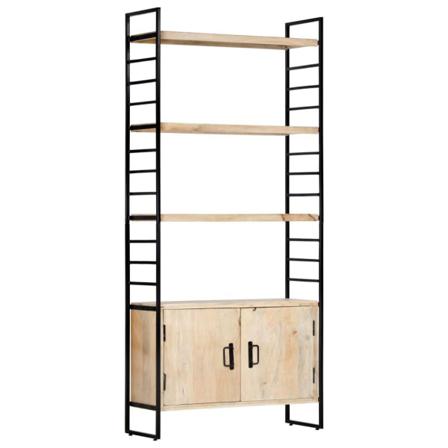 Bokhylla Med 4 Hyllor 80x30x180 Cm Massivt Mangoträ Brun