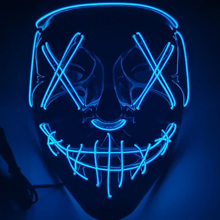 Halloween LED Mask Party Light Up Mix Color Masque Glow In Da